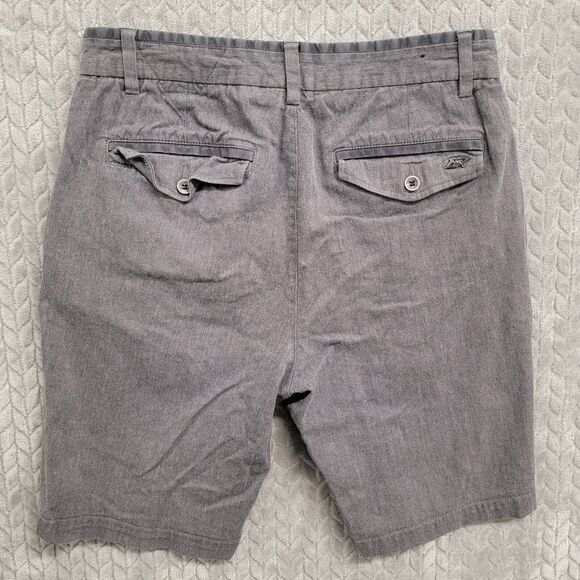 Fox Racing Shorts Mens 32* Gray Embroidered Logo Casual Chino 9" - Picture 8 of 11